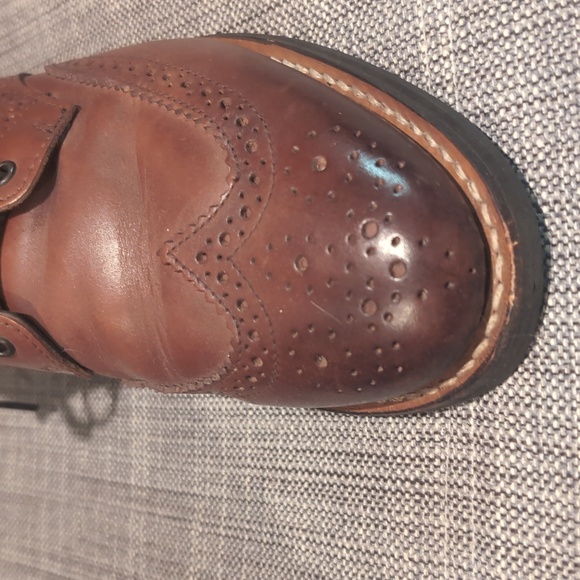 Chocolate Brown Wingtip Dress Boots Thursday 9W - Picture 5 of 7